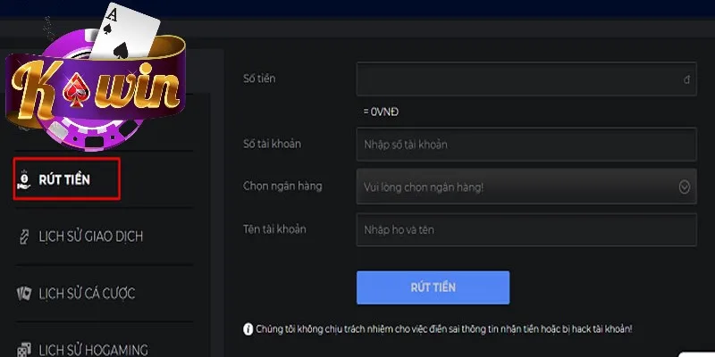 Xác nhận rút tiền nhanh chóng Xác nhận rút tiền nhanh chóng
